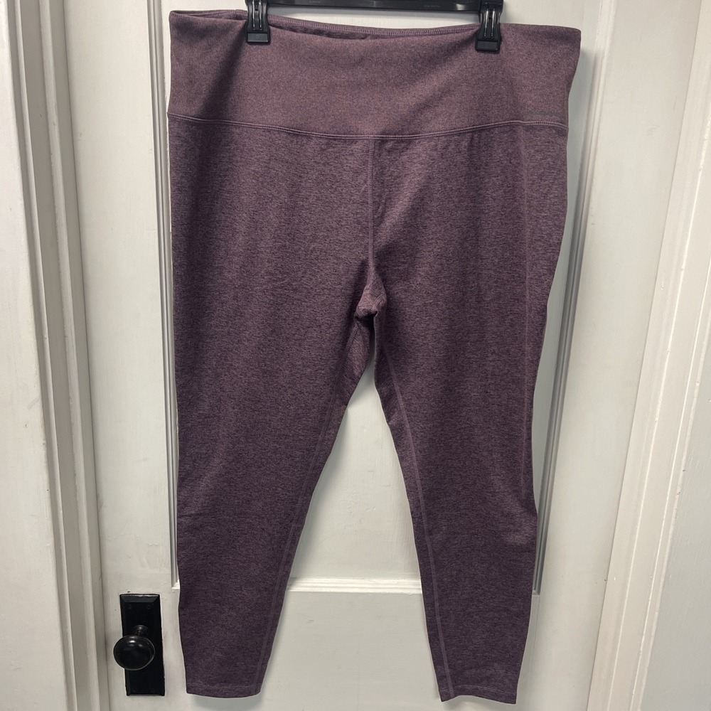 Eddie Bauer Womens 2XL Purple Heather Active Leggings Hidden Pocket Athleisure